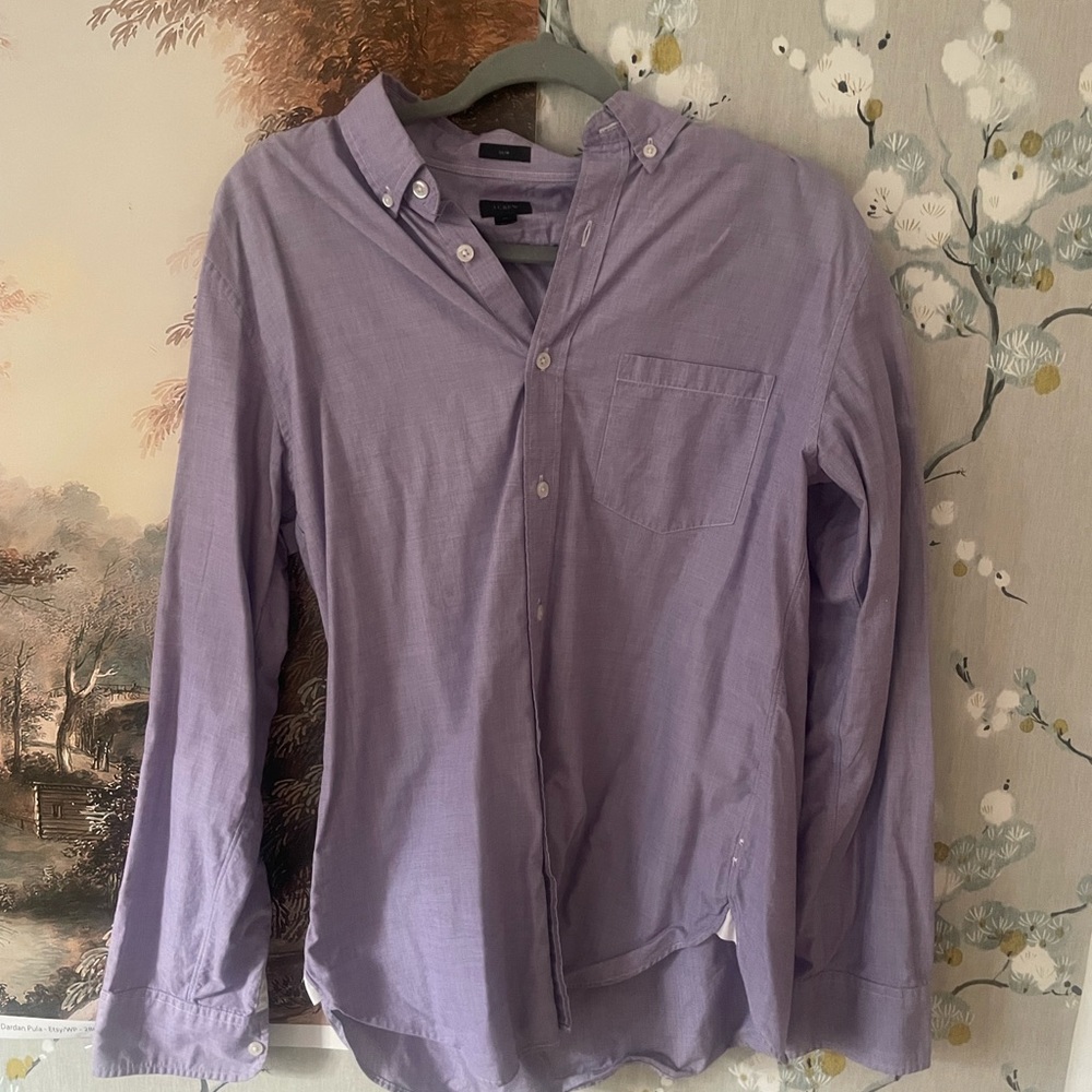 Mens medium purple slim fit J. Crew button down shirt